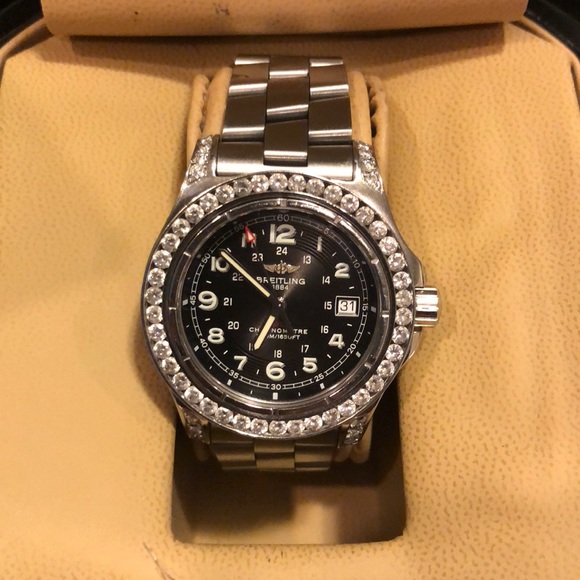 Authentic Brietling Colt Watch w/ REAL Diamonds - Picture 2 of 8